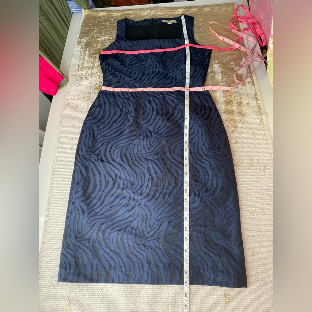 BANANA REPUBLIC Blue Black Sleeveless Career Sheath Dress | Size 4 - Picture 10 of 10